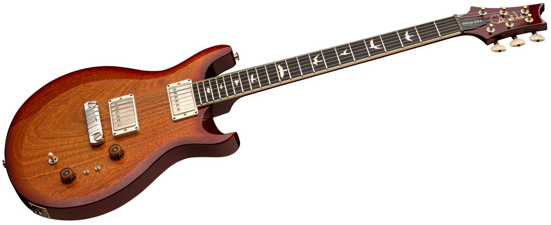 Prs Mira 594 S2 Usa 2h Ht Rw - Dark Cherry Sunburst - Double Cut E-Gitarre - Variation 1