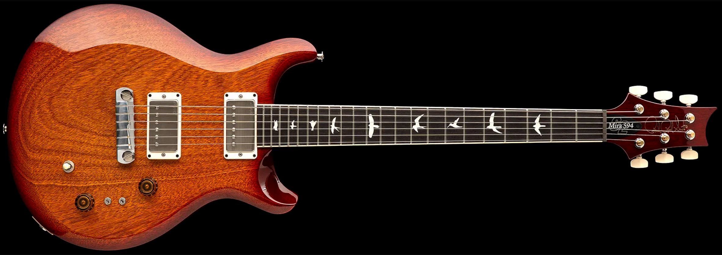 Prs Mira 594 S2 Usa 2h Ht Rw - Dark Cherry Sunburst - Double Cut E-Gitarre - Variation 3
