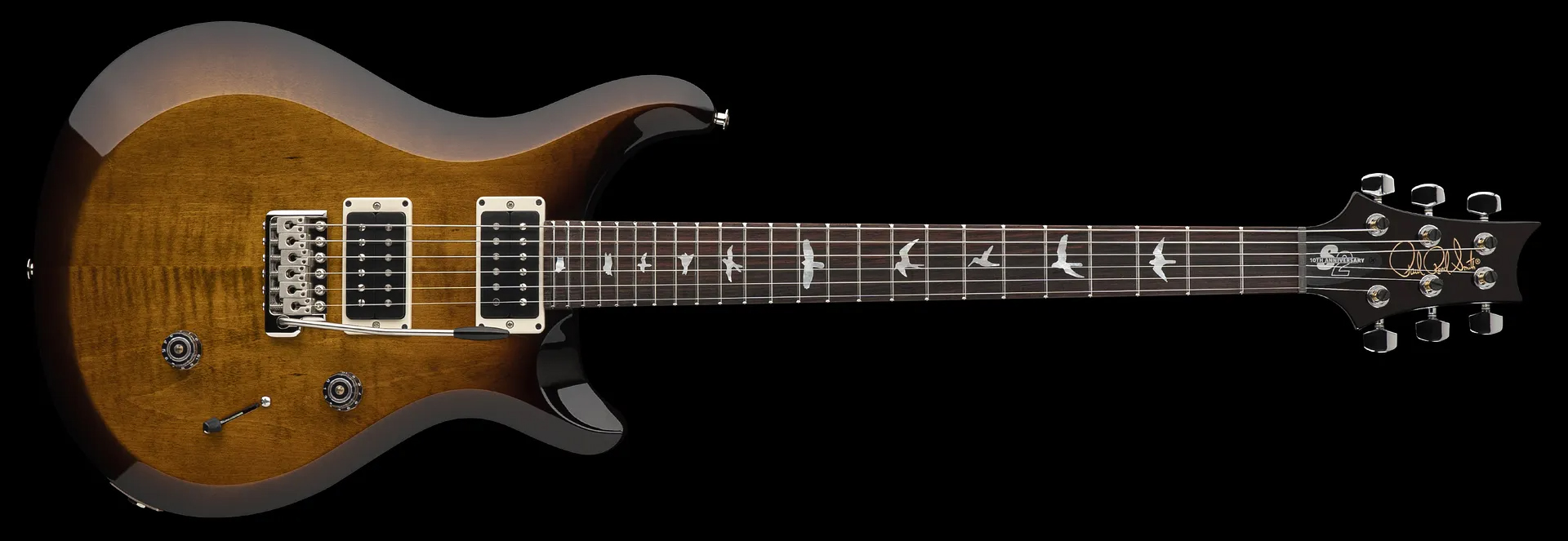 Prs S2 Custom 24 10th Ann. Ltd Usa 2023 2h Trem Rw - Black Amber - Double Cut E-Gitarre - Variation 2