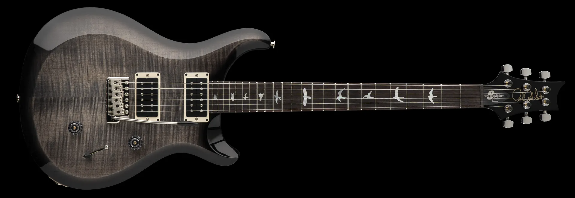 Prs S2 Custom 24 10th Ann. Ltd Usa 2023 2h Trem Rw - Faded Grey Black Burst - Double Cut E-Gitarre - Variation 2