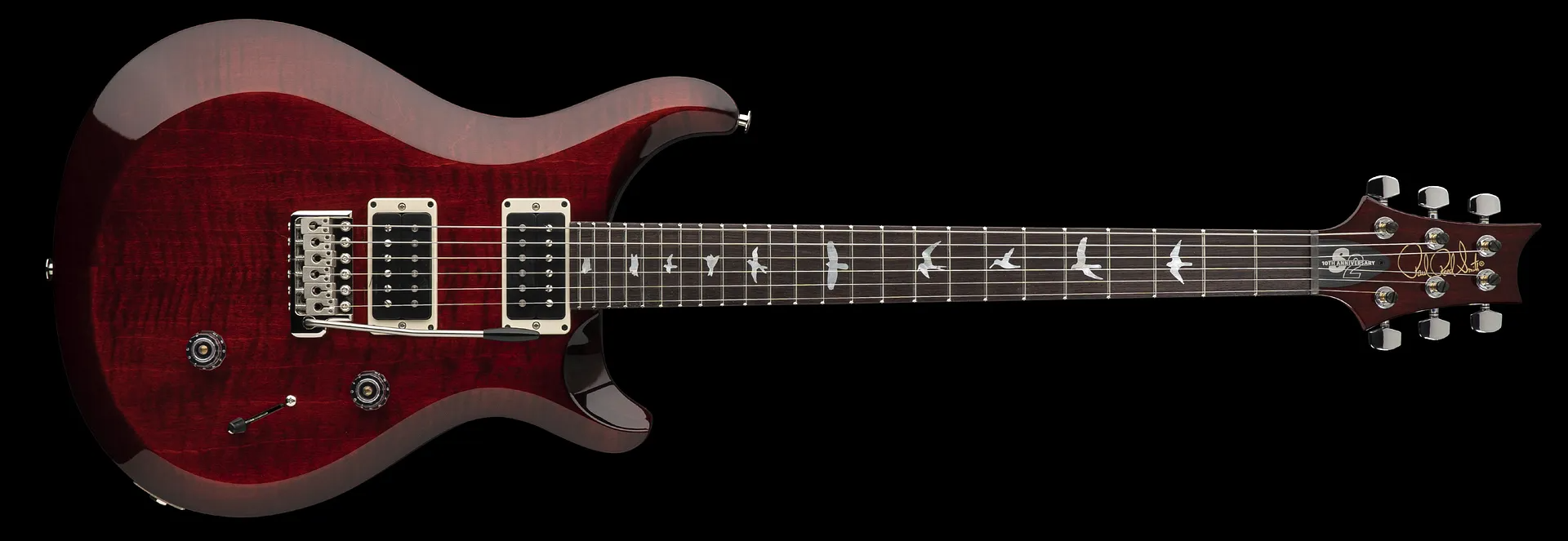 Prs S2 Custom 24 10th Ann. Ltd Usa 2023 2h Trem Rw - Fire Red Burst - Double Cut E-Gitarre - Variation 2
