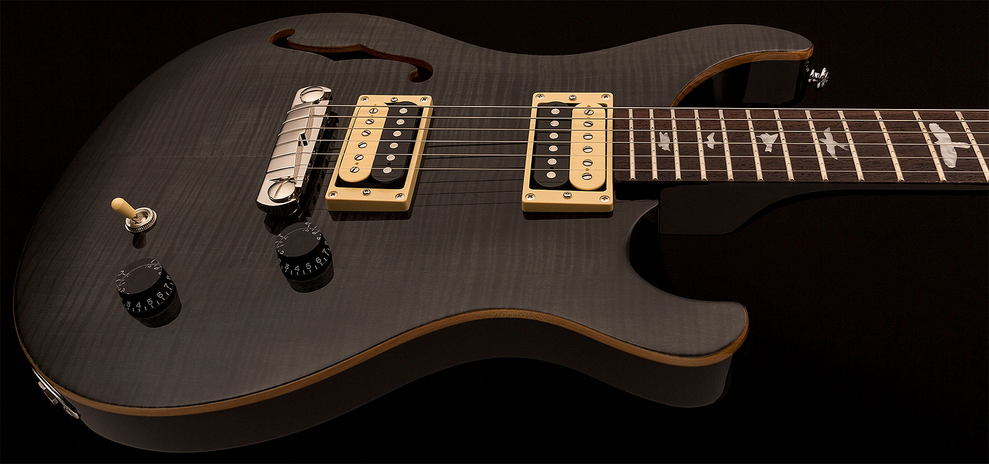 Prs Se Custom 22 Semi-hollow 2017 Hh Ht Rw - Gray Black - Semi-Hollow E-Gitarre - Variation 3