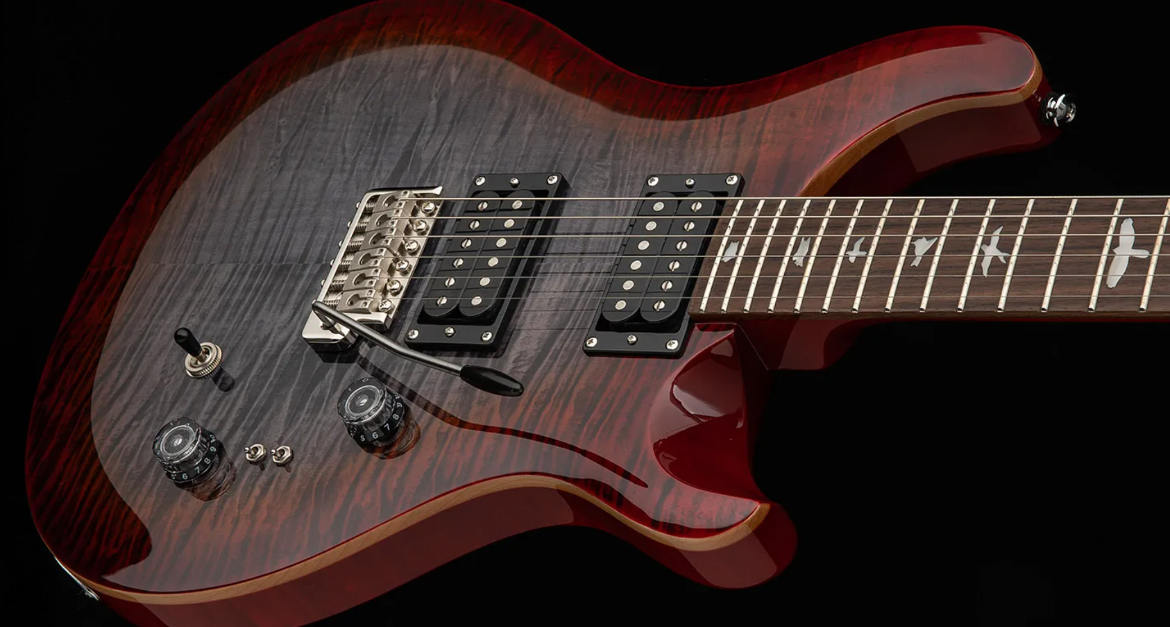 Prs Se Custom 24-08 2h Tci-s Black Trem Rw - Charcoal Cherry Burst - Double Cut E-Gitarre - Variation 2