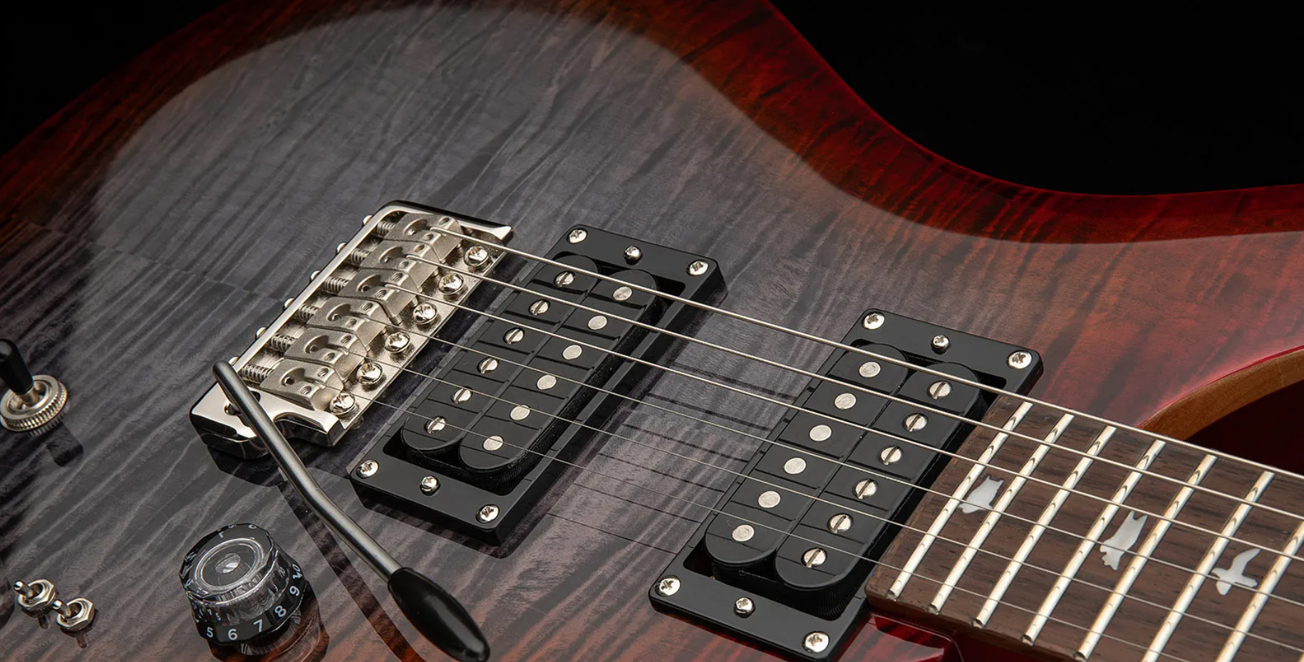 Prs Se Custom 24-08 2h Tci-s Black Trem Rw - Charcoal Cherry Burst - Double Cut E-Gitarre - Variation 3