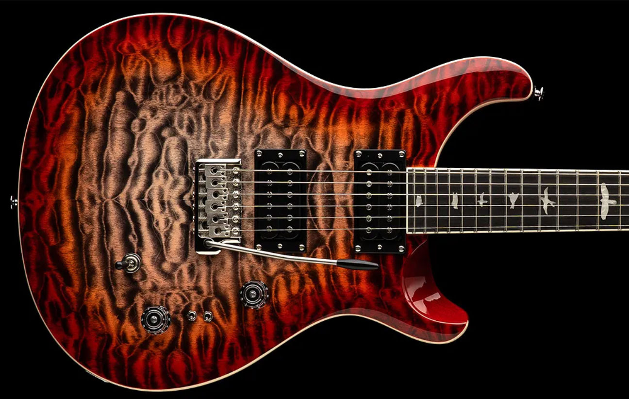 Prs Se Custom 24-08 Quilt 2h Trem Rw - Charcoal Cherry Burst - Double Cut E-Gitarre - Variation 1