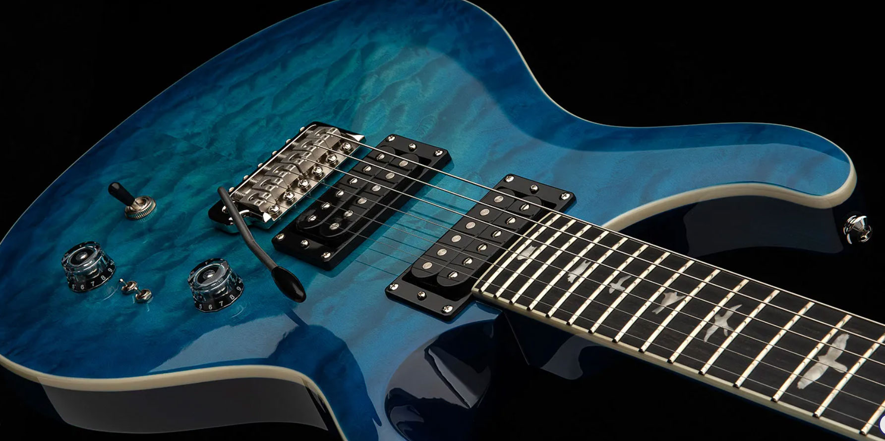 Prs Se Custom 24-08 Quilt 2h Trem Rw - Lake Blue - Double Cut E-Gitarre - Variation 2