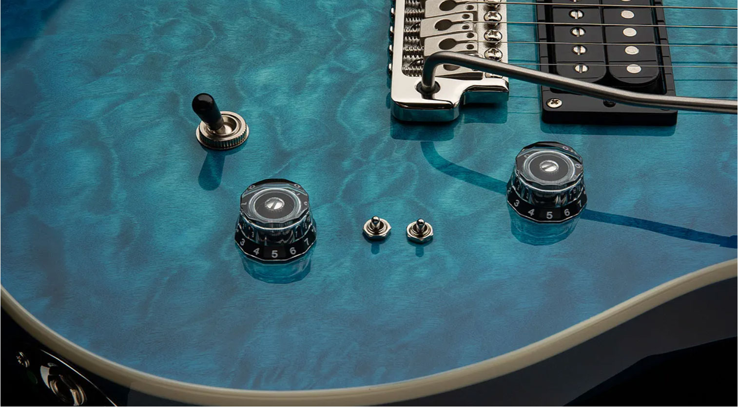 Prs Se Custom 24-08 Quilt 2h Trem Rw - Lake Blue - Double Cut E-Gitarre - Variation 3