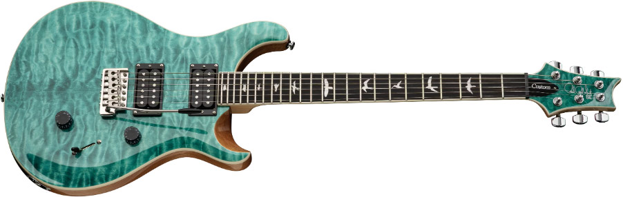 Prs Se Custom 24 Quilt 2h Trem Eb - Turquoise - Double Cut E-Gitarre - Variation 1