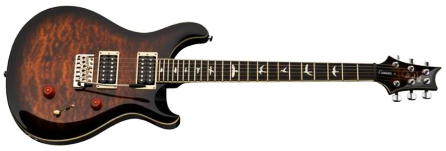 Prs Se Custom 24 Quilt 2h Trem Eb - Black Gold Burst - Double Cut E-Gitarre - Variation 1