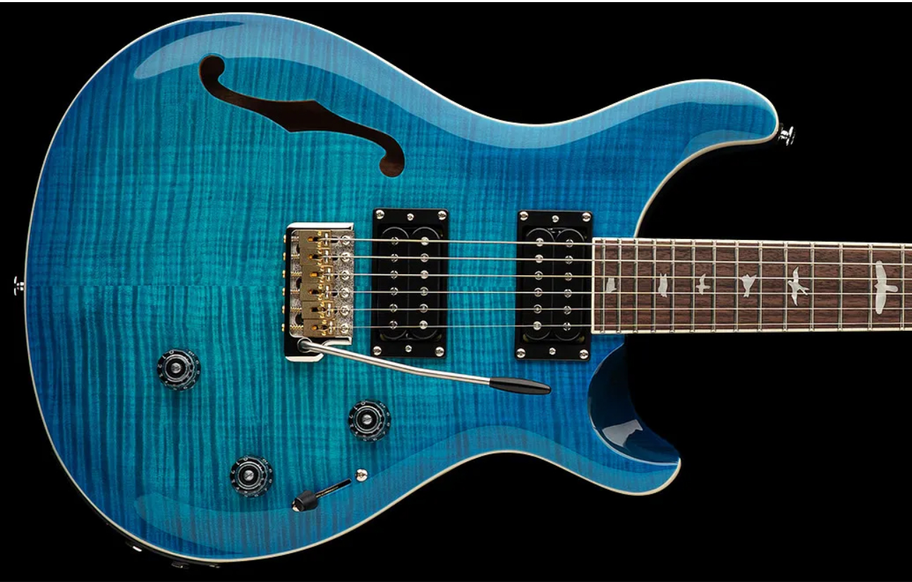 Prs Se Custom 24 Semi Hollow Piezo 2h Ht Rw - Lake Blue - Semi-Hollow E-Gitarre - Variation 3