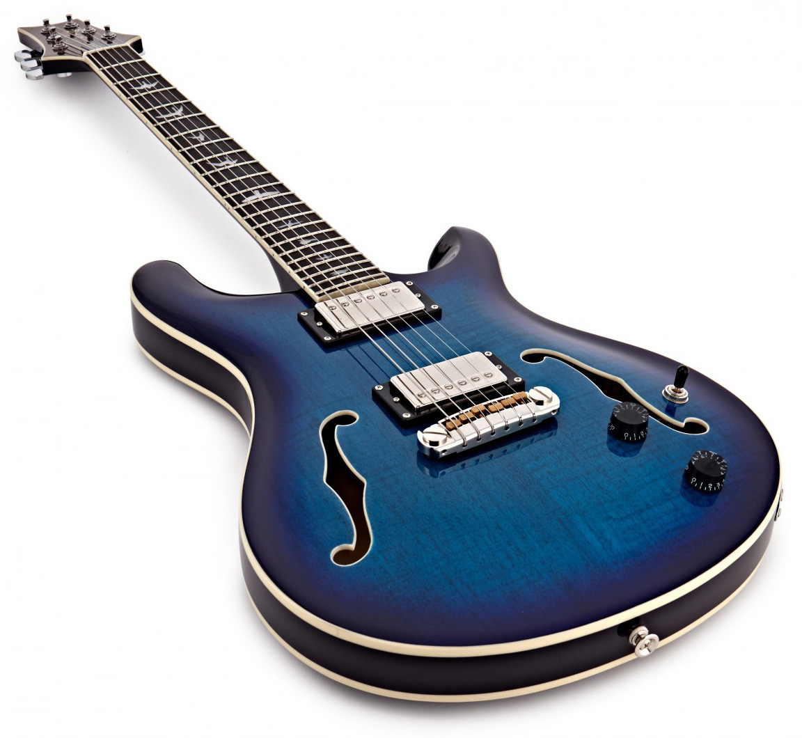 Prs Se Hollow Body Ii Hh Ht Eb - Faded Blue Burst - Semi-Hollow E-Gitarre - Variation 2