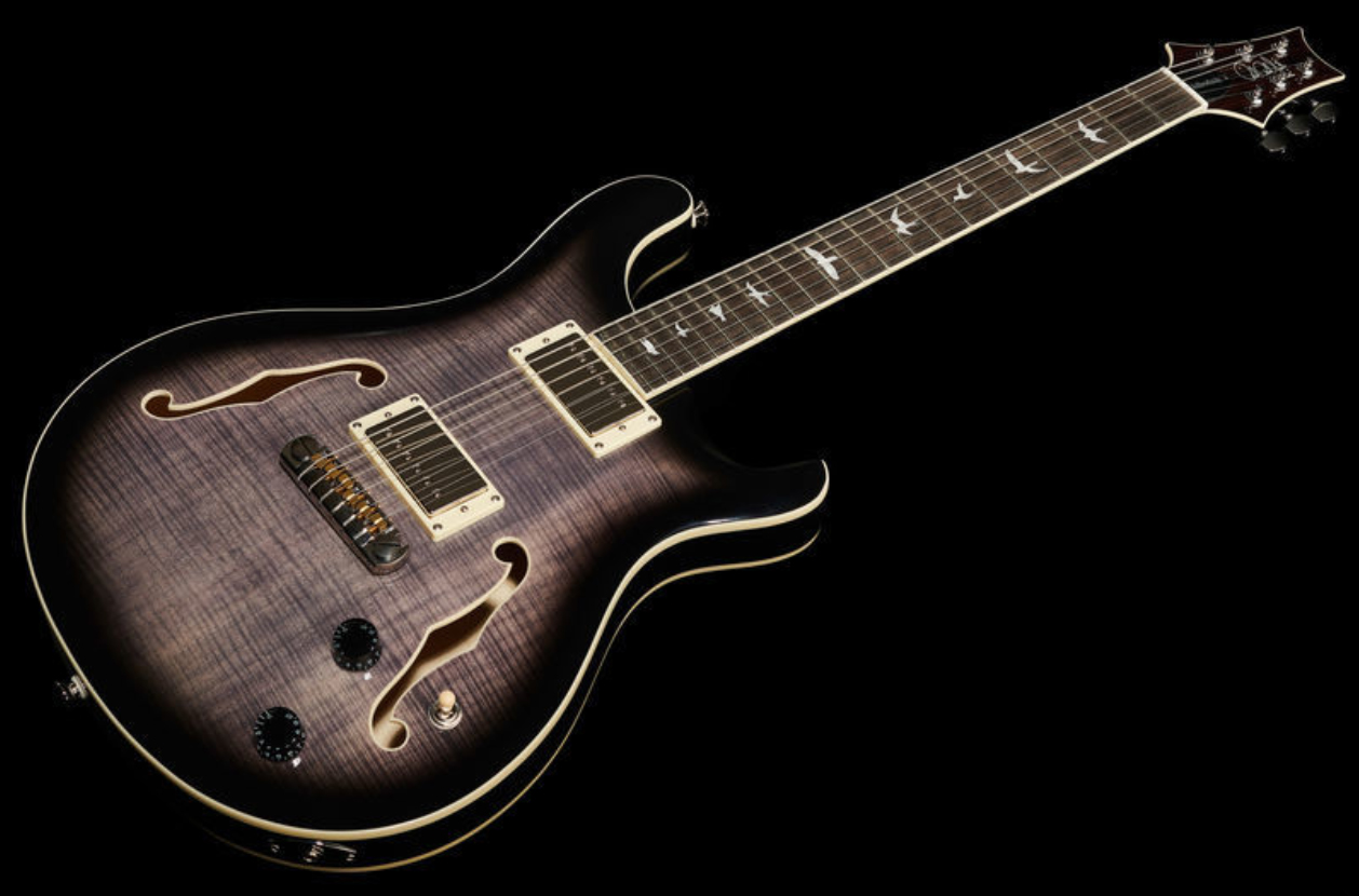 Prs Se Hollowbody Ii 2020 Hh Trem Eb +etui - Charcoal Burst - Semi-Hollow E-Gitarre - Variation 1