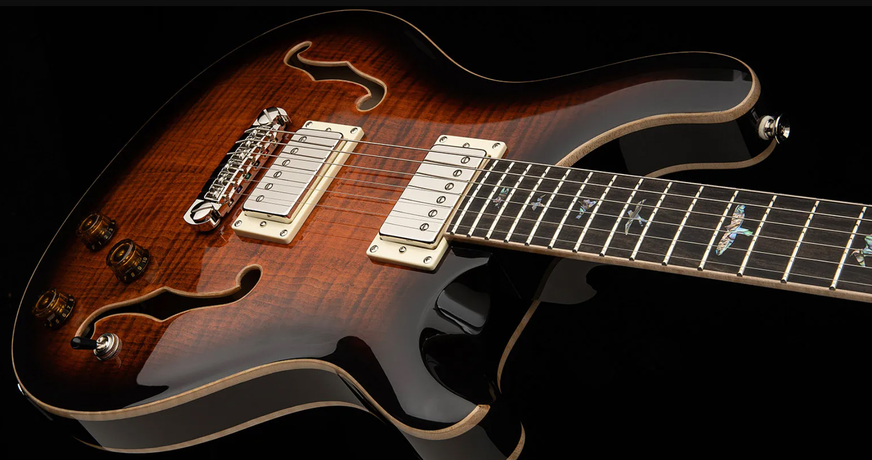 Prs Se Hollowbody Ii Piezo 2h Ht Eb - Orange Tiger Smokeburst - Hollowbody E-Gitarre - Variation 2