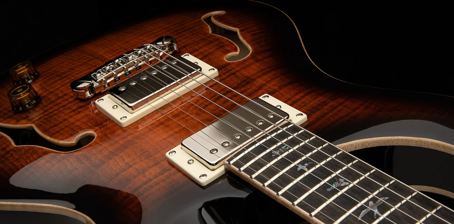 Prs Se Hollowbody Ii Piezo 2h Ht Eb - Orange Tiger Smokeburst - Hollowbody E-Gitarre - Variation 3