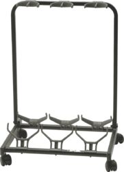 Gitarrenständer Quiklok Stand for 3 guitars with casters - black