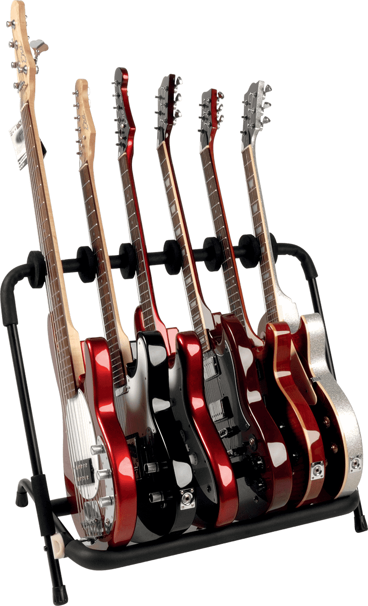 Quiklok Stand 6 Guitares Avec Séparations Réglables - Noir - Gitarrenständer - Variation 20