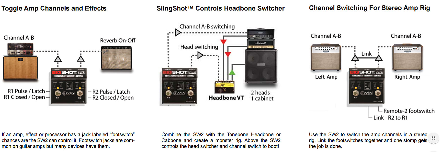Tonebone Bigshot Sw2 Slingshot Amp Remote Control - Fußschalter für Verstärker - Variation 3