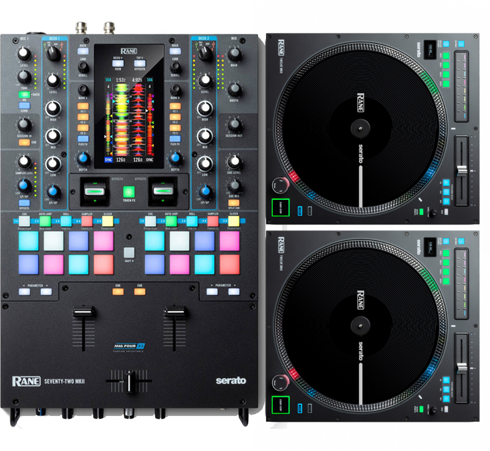 Rane Seventy Two MKII + 2 x Twelve MKII Full dj set