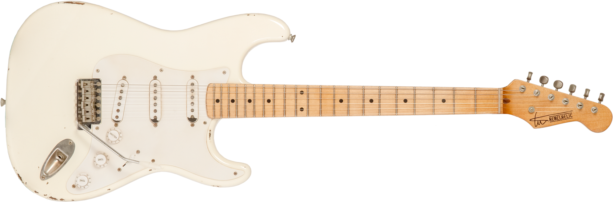 Rebelrelic S-series 1955 3s Trem Mn #231006 - Olympic White - E-Gitarre in Str-Form - Main picture