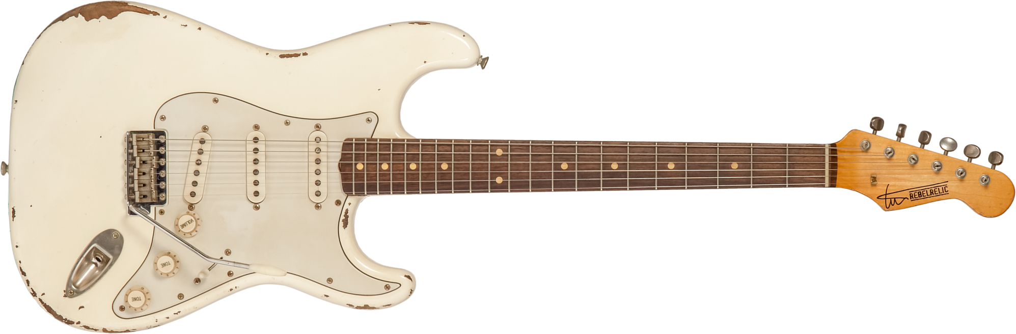 Rebelrelic S-series 1962 3s Trem Rw #231002 - Olympic White - E-Gitarre in Str-Form - Main picture