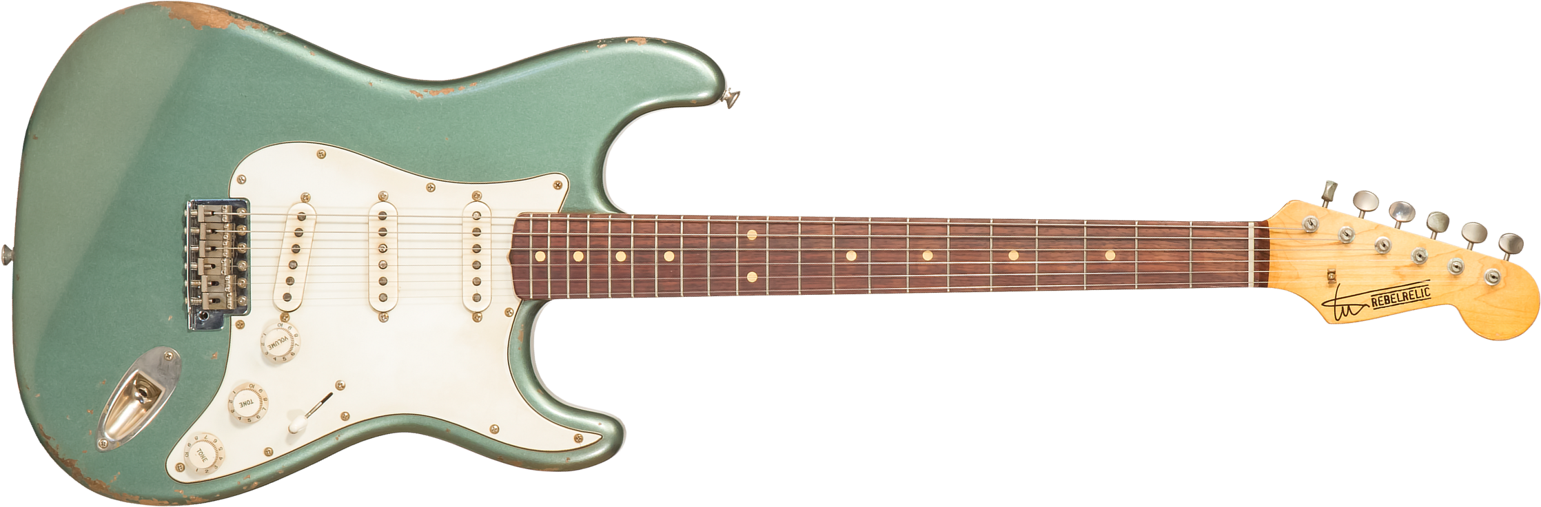 Rebelrelic S-series 62 3s Trem Rw #230203 - Light Aged Sherwood Forest Green - E-Gitarre in Str-Form - Main picture