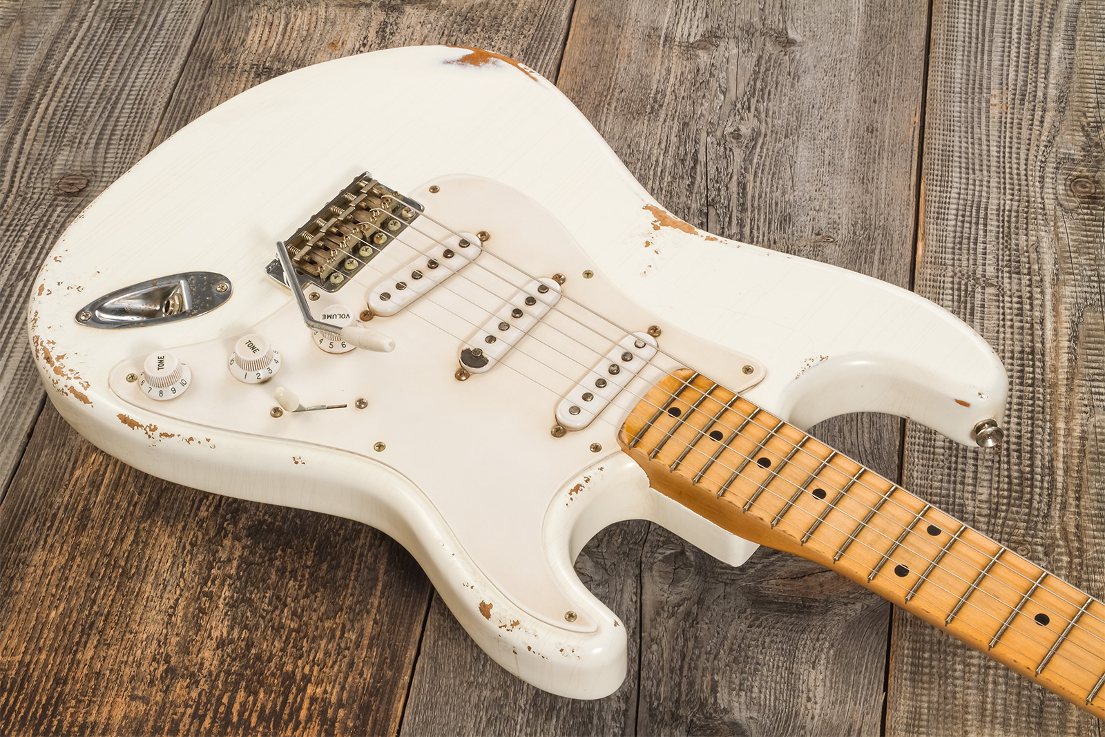 Rebelrelic S-series 1955 3s Trem Mn #240401 - Olympic White - E-Gitarre in Str-Form - Variation 3