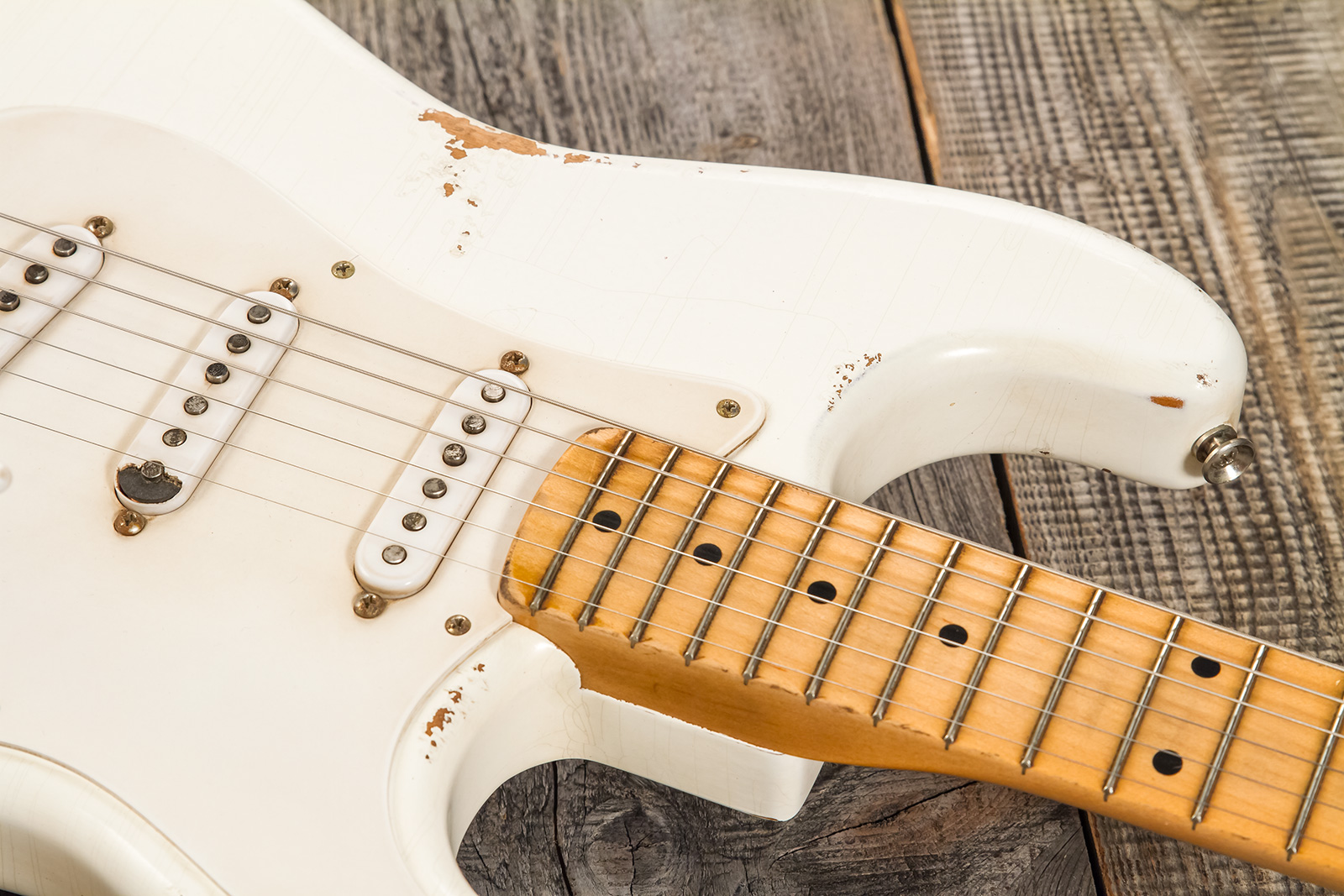 Rebelrelic S-series 1955 3s Trem Mn #240401 - Olympic White - E-Gitarre in Str-Form - Variation 4