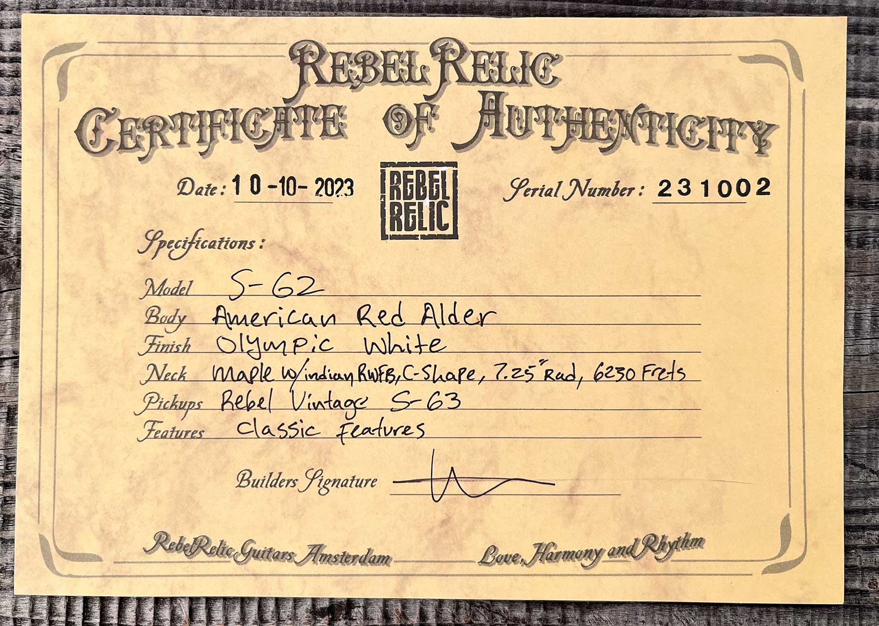 Rebelrelic S-series 1962 3s Trem Rw #231002 - Olympic White - E-Gitarre in Str-Form - Variation 10