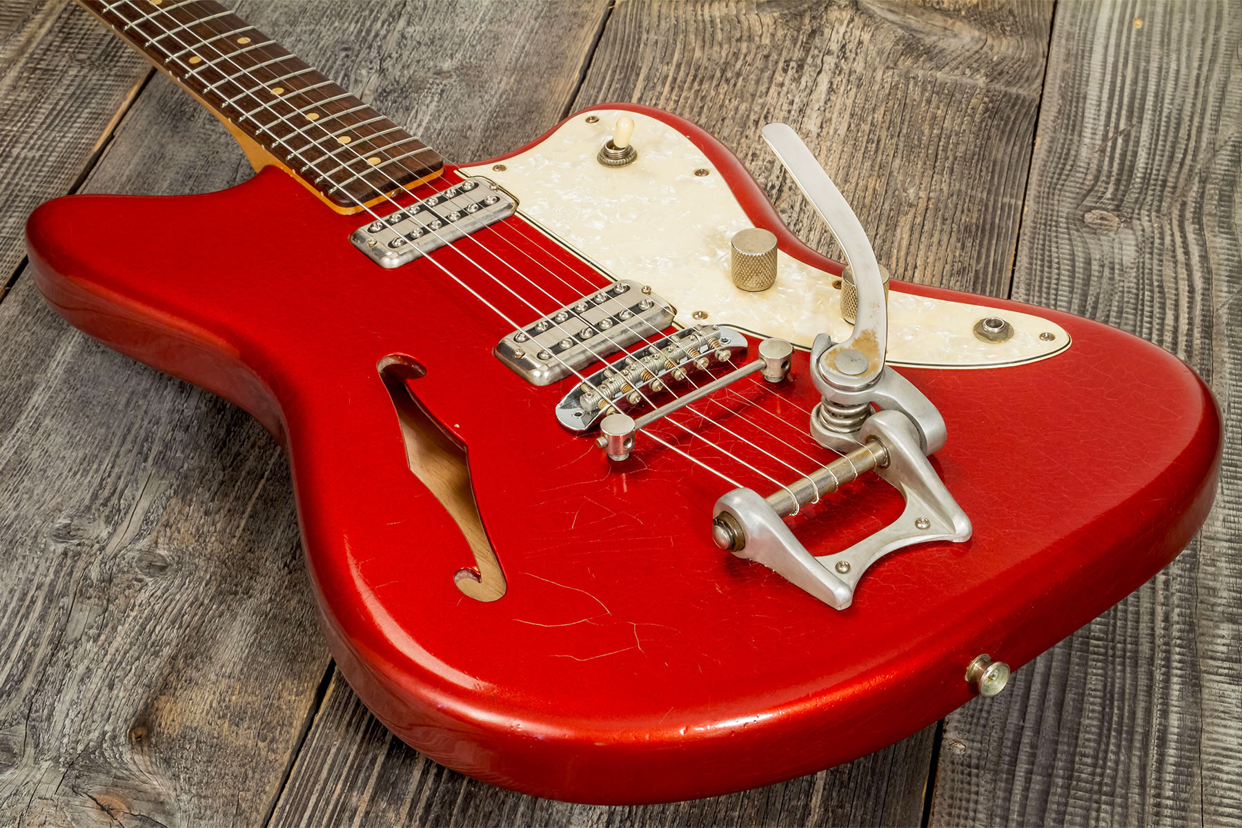 Rebelrelic Wrangler 2h Trem Rw #62175 - Light Aged Candy Apple Red - Semi-Hollow E-Gitarre - Variation 2