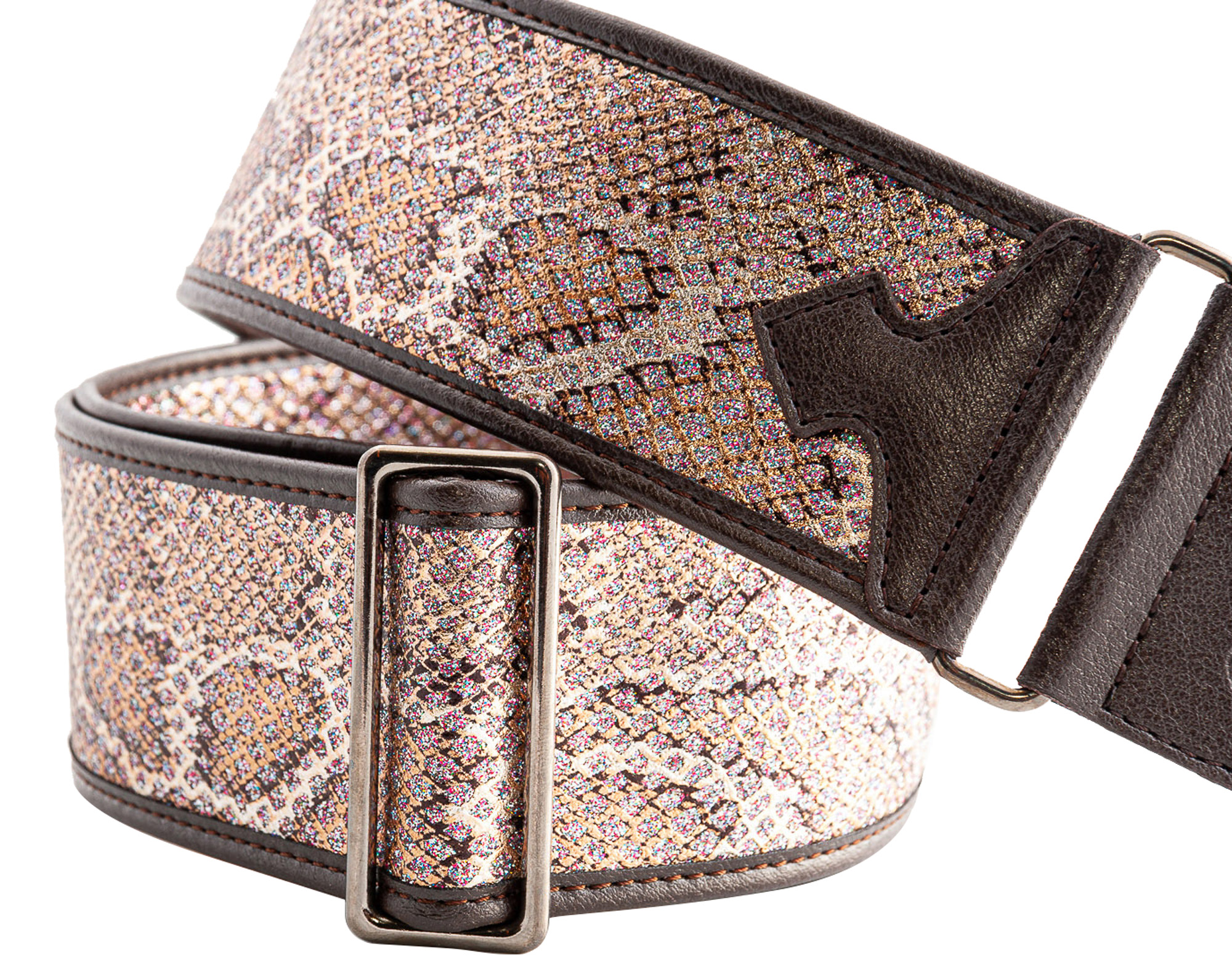 Righton Straps Courroie Vegan Righton Glittersnake Rose - Gitarrengurt - Variation 1