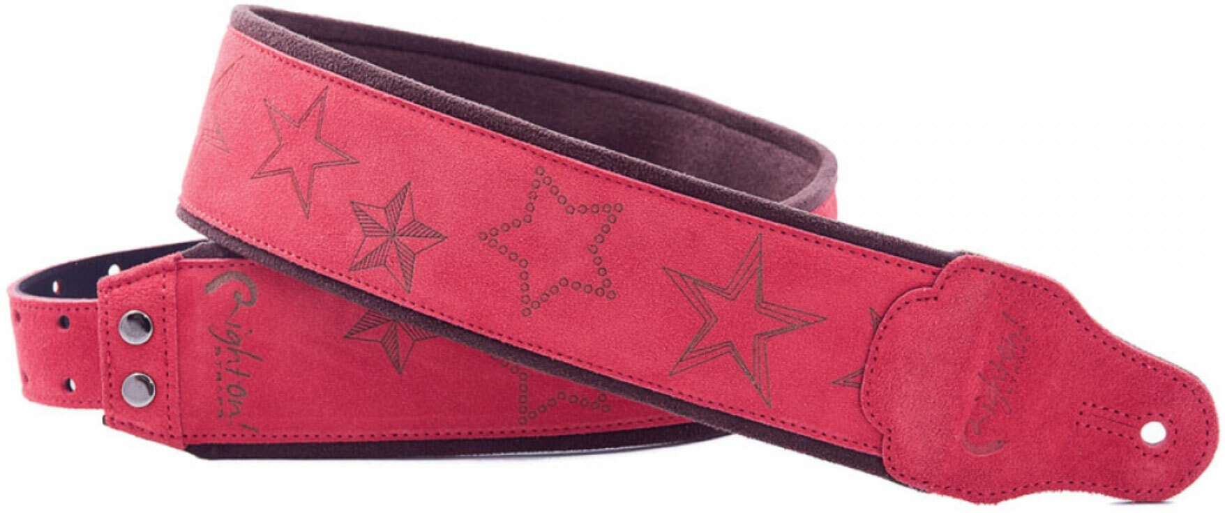 Righton Straps Jazz Stars Leather Guitar Strap Cuir 2.75inc Red - Gitarrengurt - Main picture