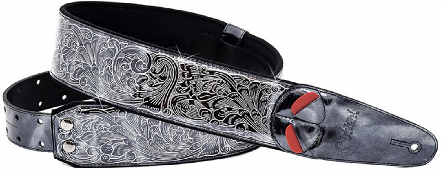 Righton Straps Vegan Mojo Revolver Guitar Strap 2.3inc Titanium - Gitarrengurt - Main picture