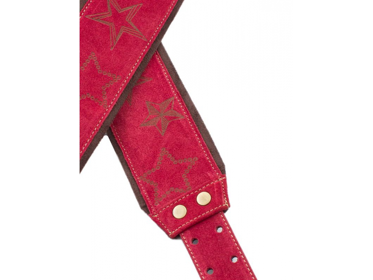 Righton Straps Jazz Stars Leather Guitar Strap Cuir 2.75inc Red - Gitarrengurt - Variation 2