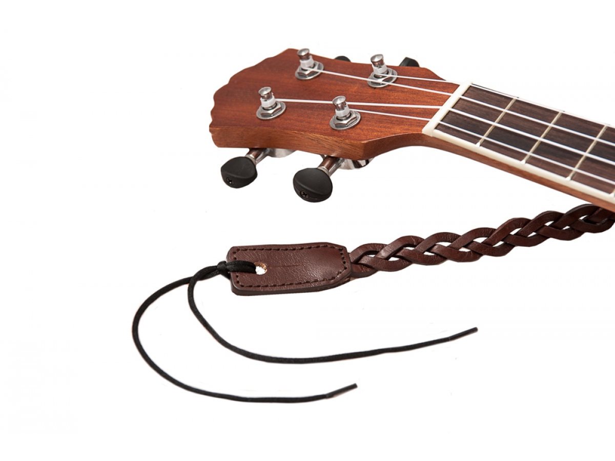 Righton Straps Ukulele Strap Plait Leather Courroie Cuir 0.6inc Black - Zubehör für Sonstige Saiteninstrumente - Variation 3