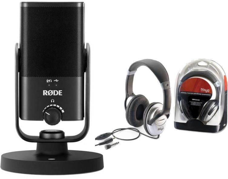 Mikrofon set mit ständer Rode NT-USB MINI + Stagg Shp2300H
