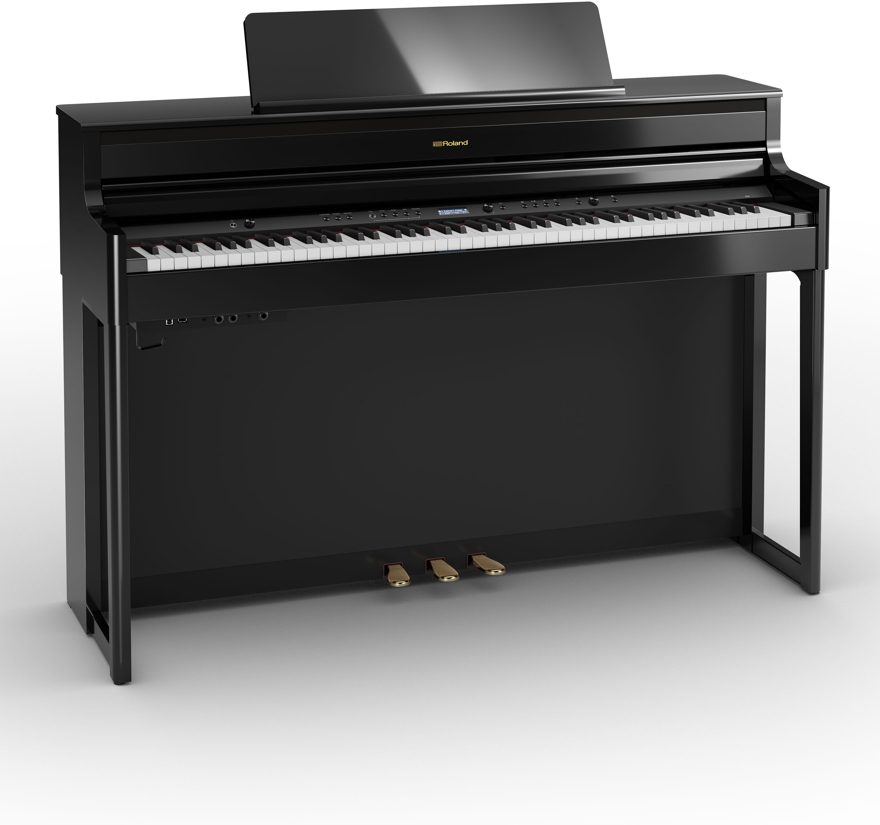 Roland Hp704 Pe - Noir Laqu? - Digitalpiano mit Stand - Main picture