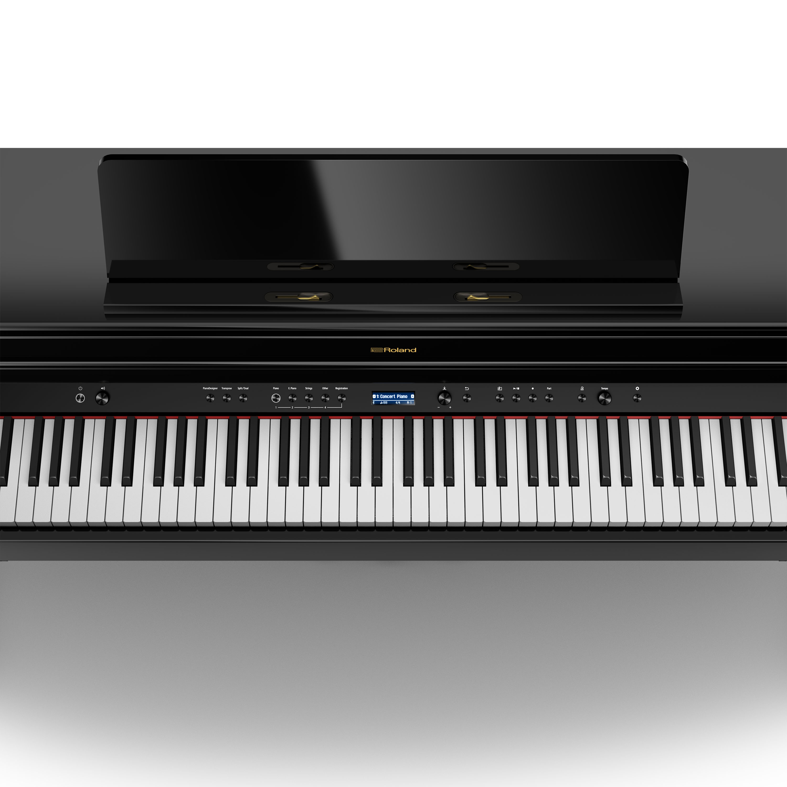 Roland Hp704 Pe - Noir Laqu? - Digitalpiano mit Stand - Variation 2
