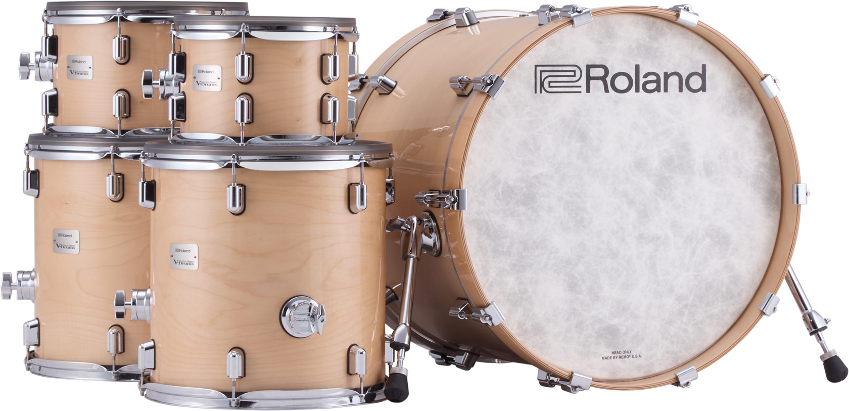 Roland Vad716 V-drums Kit - Gloss Natural - Komplett E-Drum Set - Variation 1