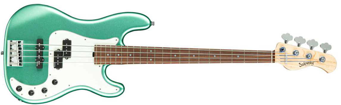 Sadowsky Hybrid P/j Bass 21 Fret Alder 4c Metroline All Active Mor - Sage Green Metallic Satin - Solidbody E-bass - Main picture