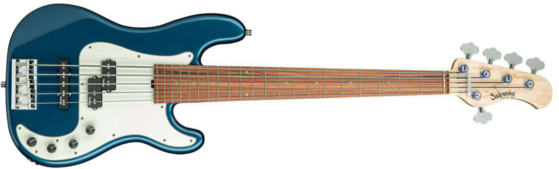 Sadowsky Hybrid P/j Bass 21 Fret Alder 5c Metroline All Active Mor - Dark Lake Placid Blue Metallic - Solidbody E-bass - Main picture