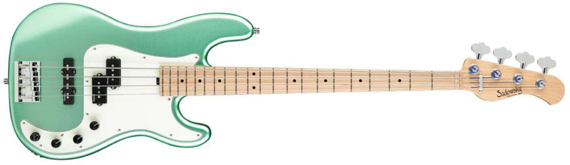 Sadowsky Hybrid P/j Bass 21 Fret Ash 4c Metroline All Active Mn - Sage Green Metallic Satin - Solidbody E-bass - Main picture