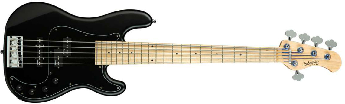 Sadowsky Hybrid P/j Bass Ash 21 Fret 5c Metroline All Mn - Solid Black Satin - Solidbody E-bass - Main picture