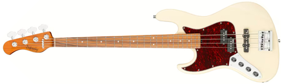 Sadowsky Hybrid Pj Bass 21-fret 4c Lh Metroexpress Gaucher Active Mor - Solid Olympic White - Solidbody E-bass - Main picture