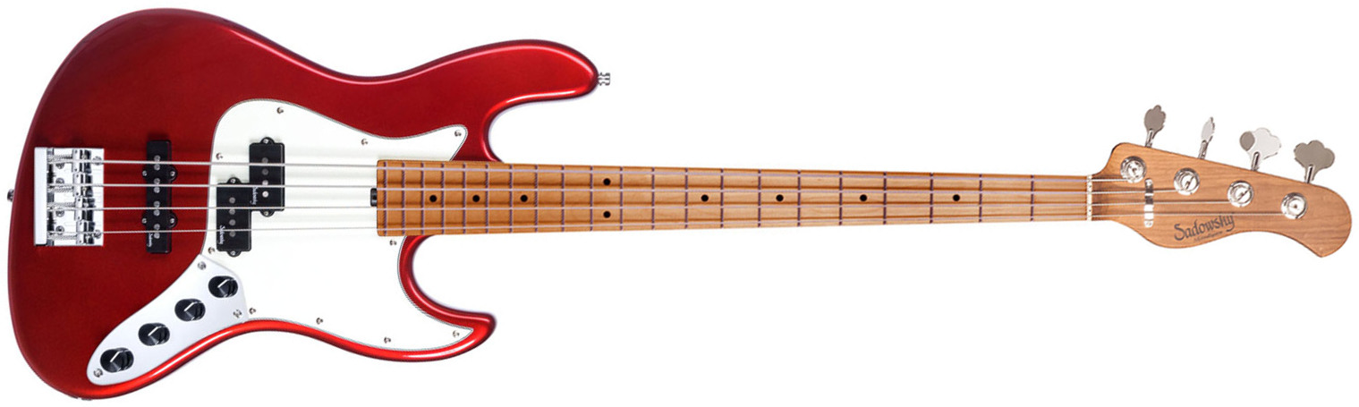 Sadowsky Hybrid Pj Bass 21 Fret 4c Metroexpress V2 Mn - Candy Apple Red - Solidbody E-bass - Main picture
