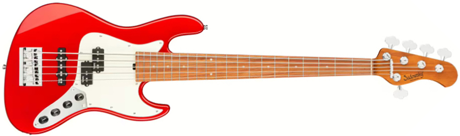 Sadowsky Hybrid Pj Bass 21-fret 5c Metroexpress Mor - Candy Apple Red Metallic - Solidbody E-bass - Main picture