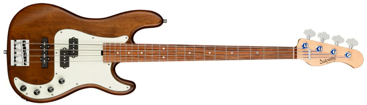 Sadowsky Hybrid Pj Bass 21 Fret Alder 4c Metroline All Active Mor - Antique Tobacco Transparent Satin - Solidbody E-bass - Main picture