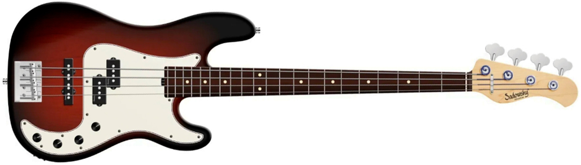Sadowsky Hybrid Pj Bass 21 Fret Alder 4c Metroline All Active Mor - Almond Sunburst Transparent Satin - Solidbody E-bass - Main picture