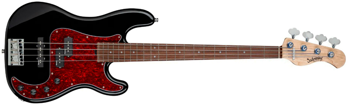 Sadowsky Hybrid Pj Bass 21 Fret Alder 4c Metroline All Active Mor - Solid Black - Solidbody E-bass - Main picture