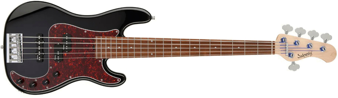 Sadowsky Hybrid Pj Bass 21 Fret Alder 5c Metroline All Active Mor - Solid Black High Polish - Solidbody E-bass - Main picture