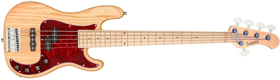 Sadowsky Hybrid Pj Bass 21 Fret Ash 5c Metroline All Active Mn - Natural Transparent Satin - Solidbody E-bass - Main picture